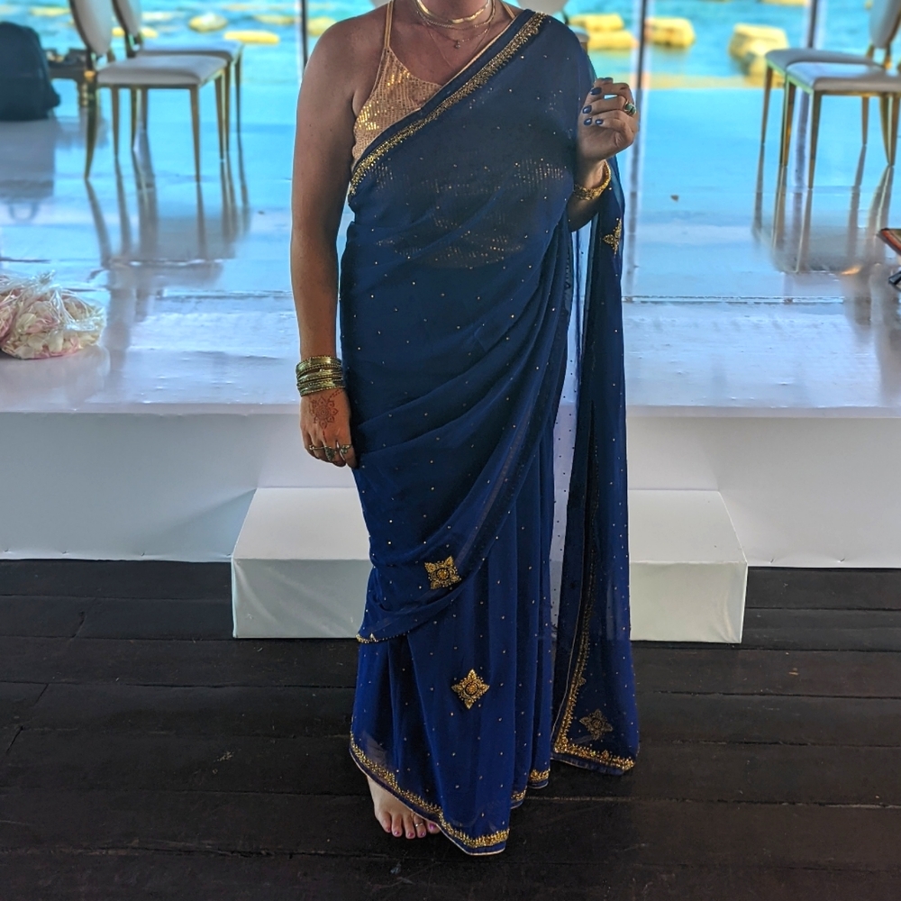 Indian Saree - Petticoat & Unstitched Blouse included